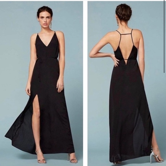 Reformation Dresses & Skirts - Reformation Black v-neck dress with open back